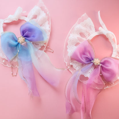 Mokka - Lace Bow Ruffle Decorative Cat Collar
