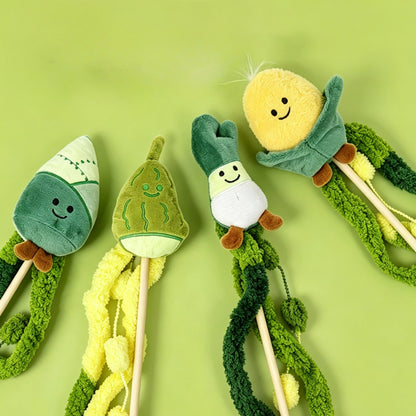 Moo - Playful Vegetable Theme Cat Wand Toy