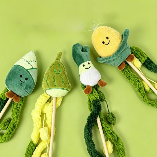 Moo - Playful Vegetable Theme Cat Wand Toy