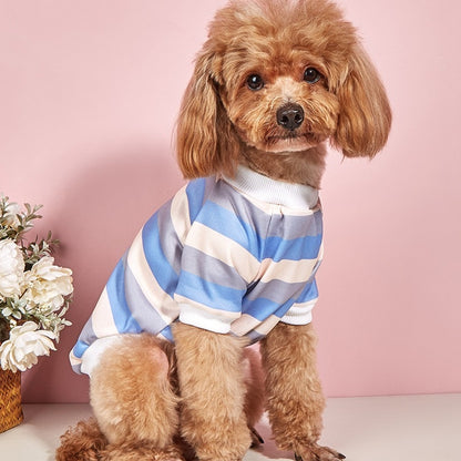 Ozzie - Casual Striped Pet Outfit Dog T-Shirt