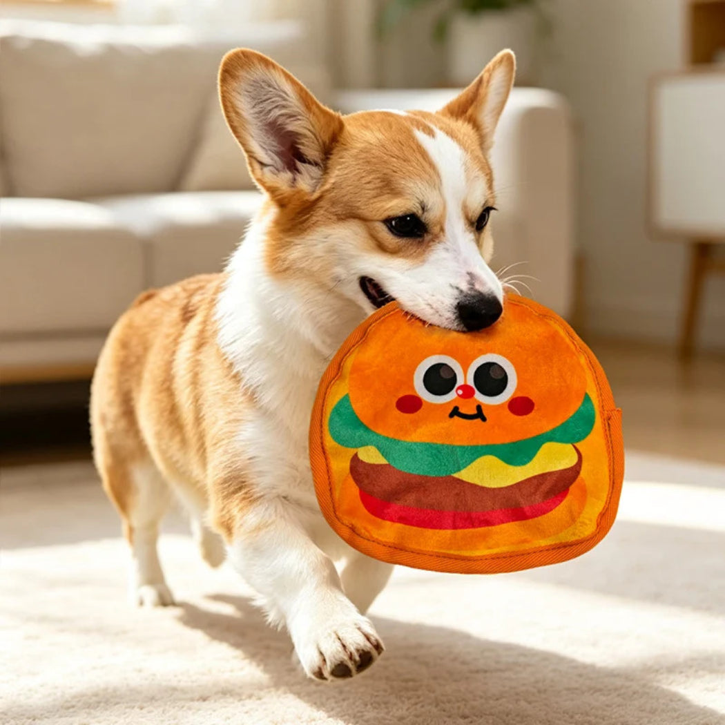 Petkin - Plush Flat Food-Shaped Dog Toy
