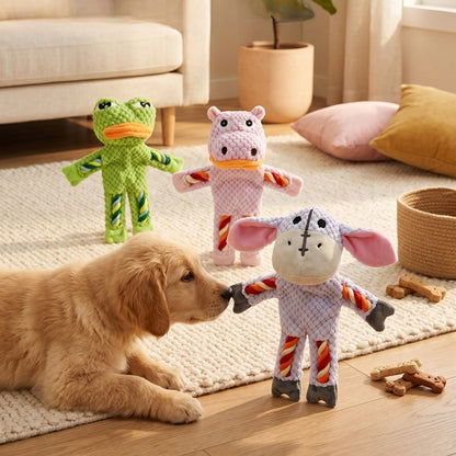 Petkin - Animal Shape Dog Rope Squeaky Plush Toy