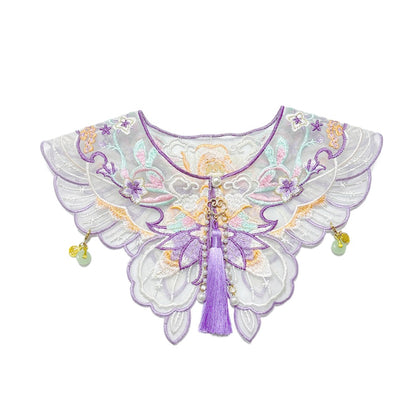Mokka royal cat collar orchid style laid out with embroidery pattern clearly visible