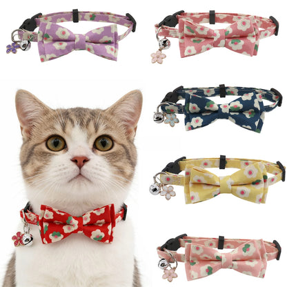 Mokka - Romantic Floral Bow Tie Cat Collar