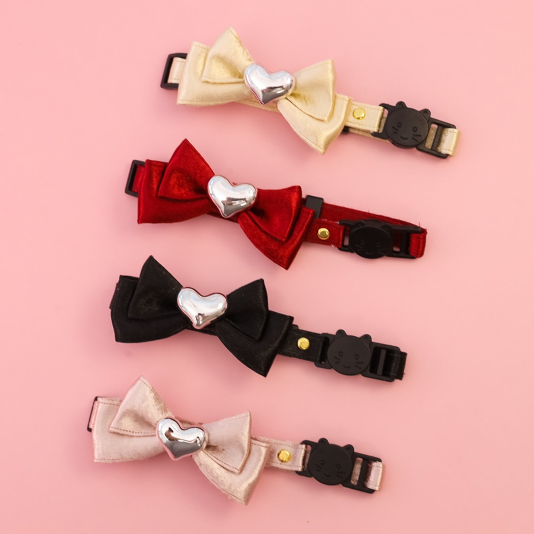 Mokka - Decorative Heart Accent Cat Bow Tie Collar