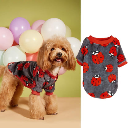 Ozzie - Ladybug Pattern Dog Onesie Style Sweater