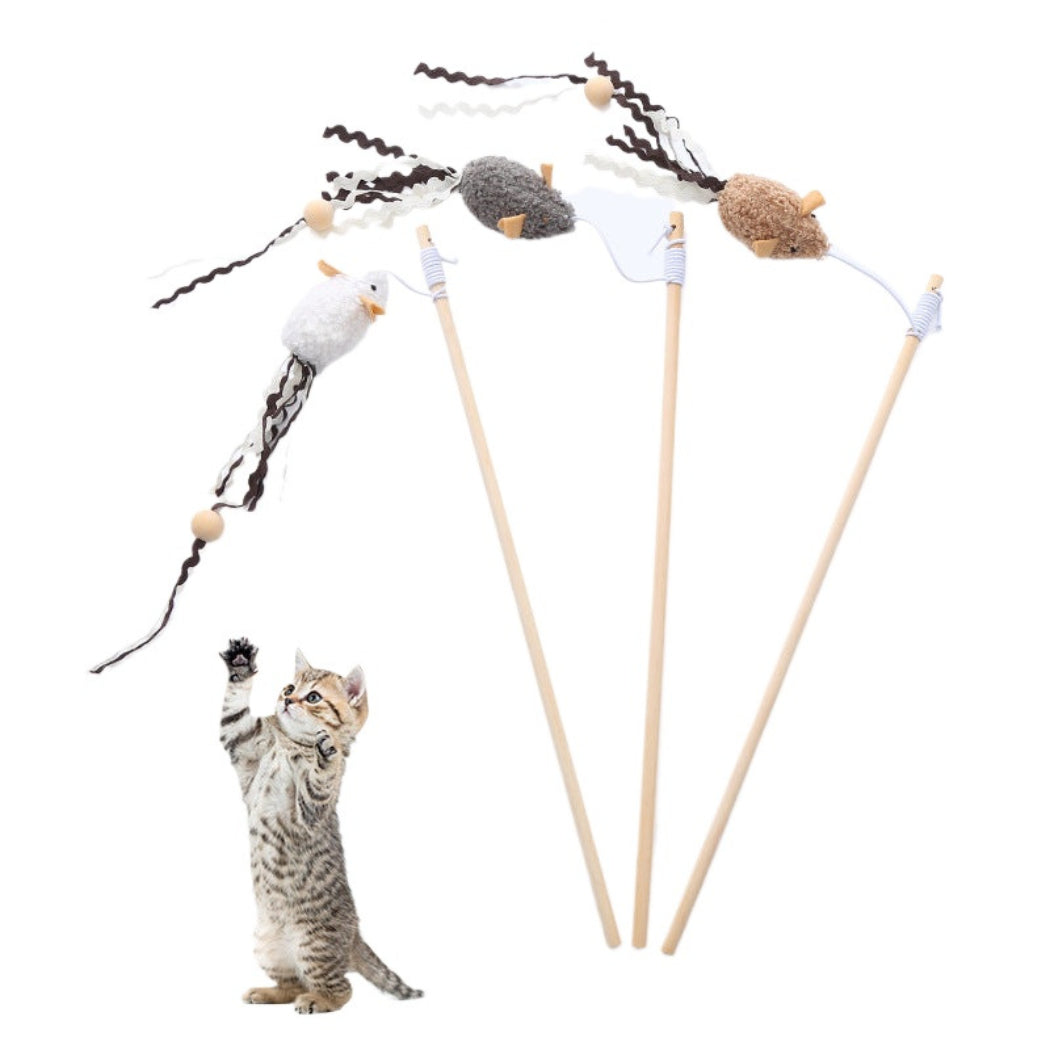 Moo - Mouse Teaser Wand Cat Toy