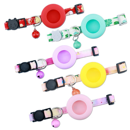 Mokka - Floral Airtag Holder Safety Buckle Cat Collar
