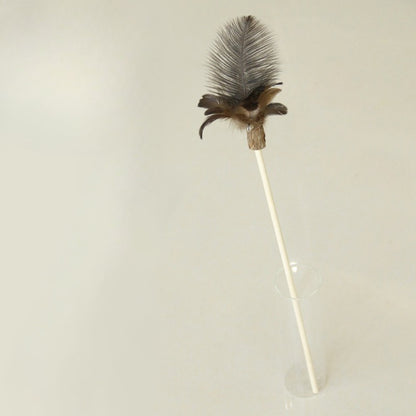 Moo Interactive Feather Wand Cat Toy displayed on a white background