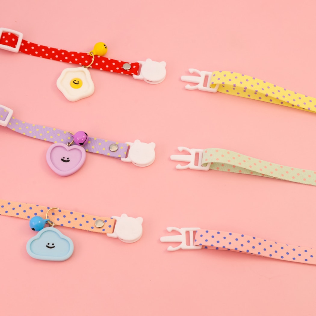 Mokka - Polka Dot Smiley Cat Collar