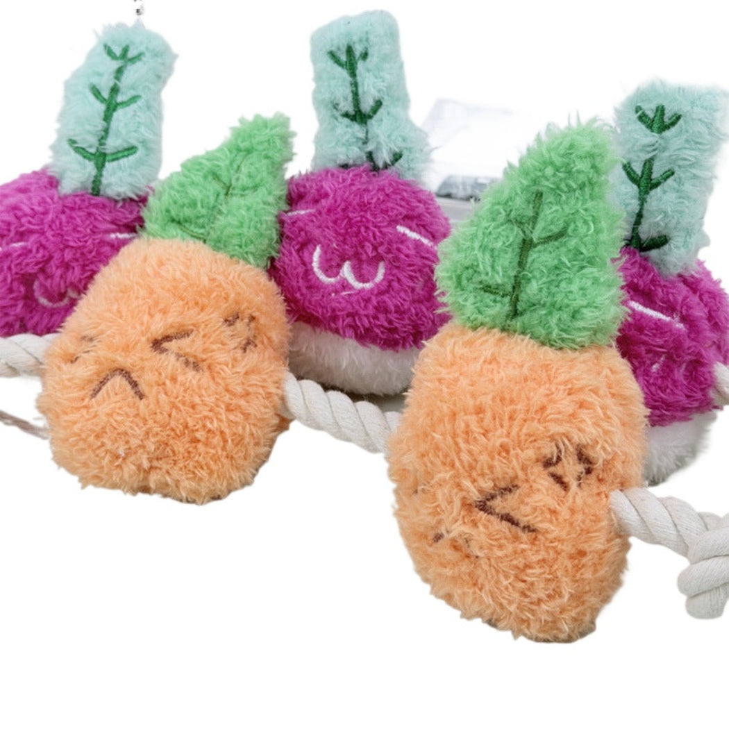 Petkin - Plush Vegetable Rope Dog Toy