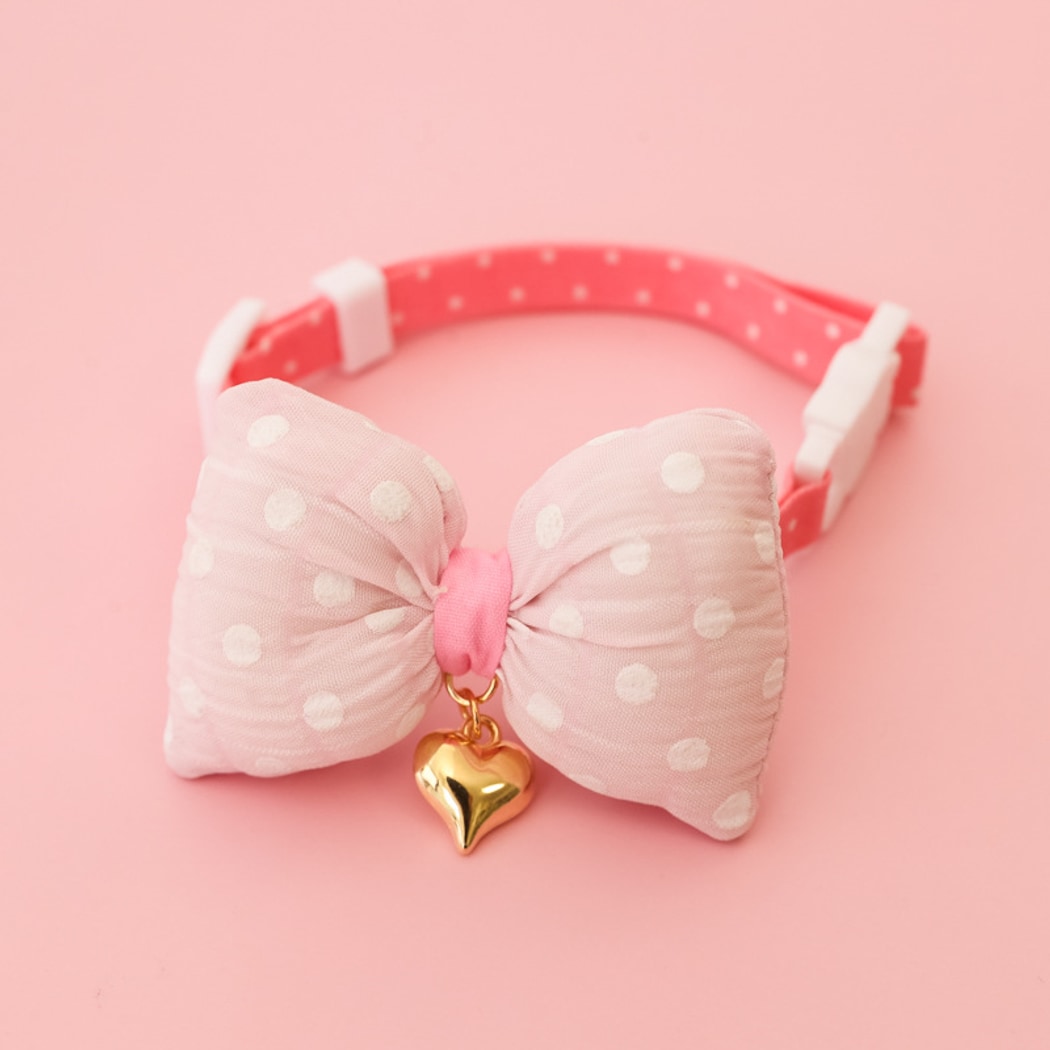 Mokka - Plaid or Polka Dot Bow Bell Pet Collar