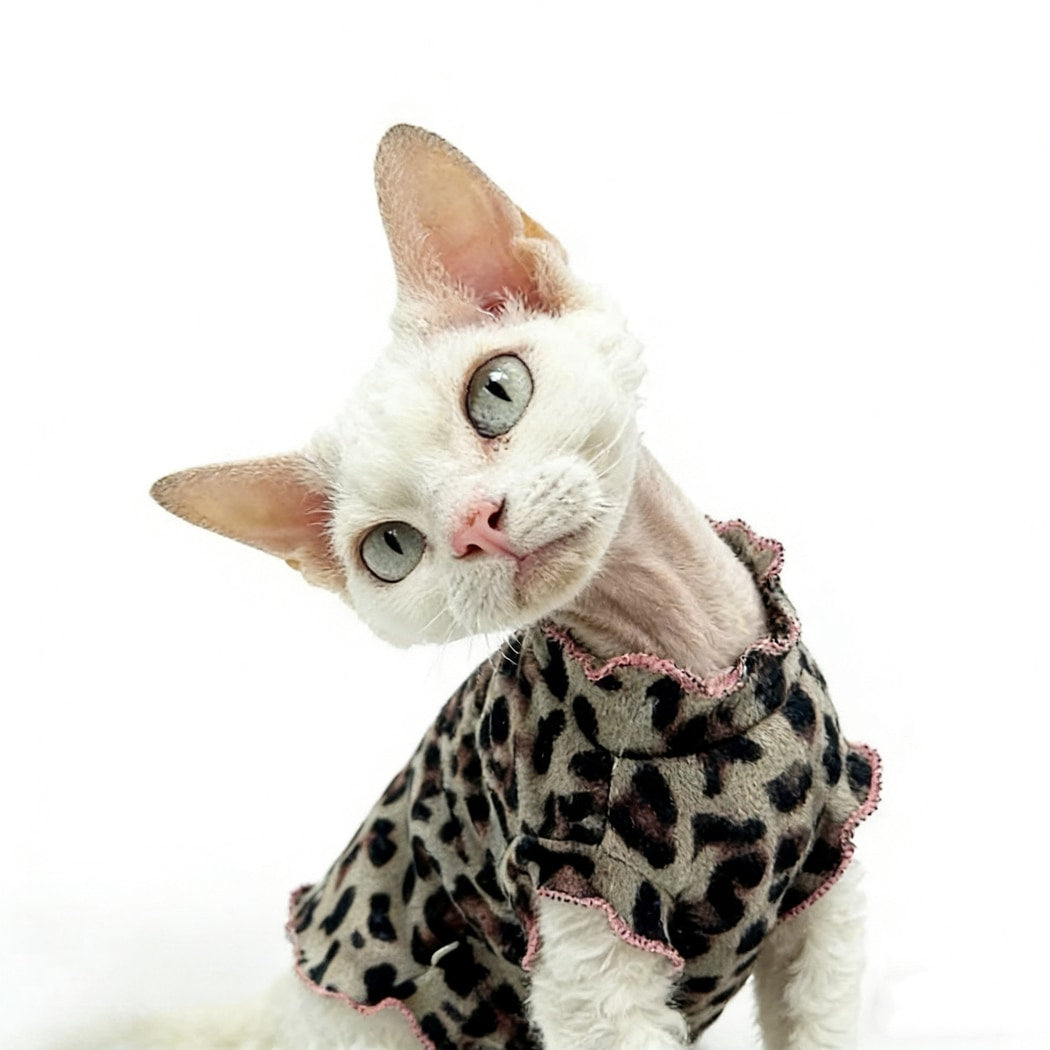 Ozzie - Sleeveless Leopard Print Casual Cat Dress