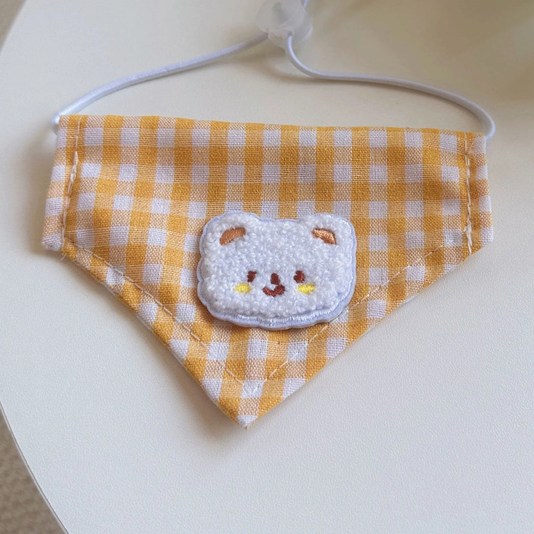 Furbud - Bear Patch Gingham Pet Neckwear