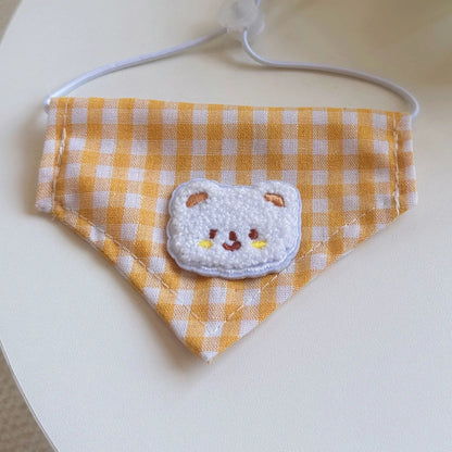 Furbud - Bear Patch Gingham Pet Neckwear