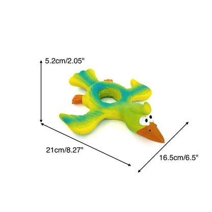 Side view of Petkin Flying Bird rubber chew toy highlighting bird shape