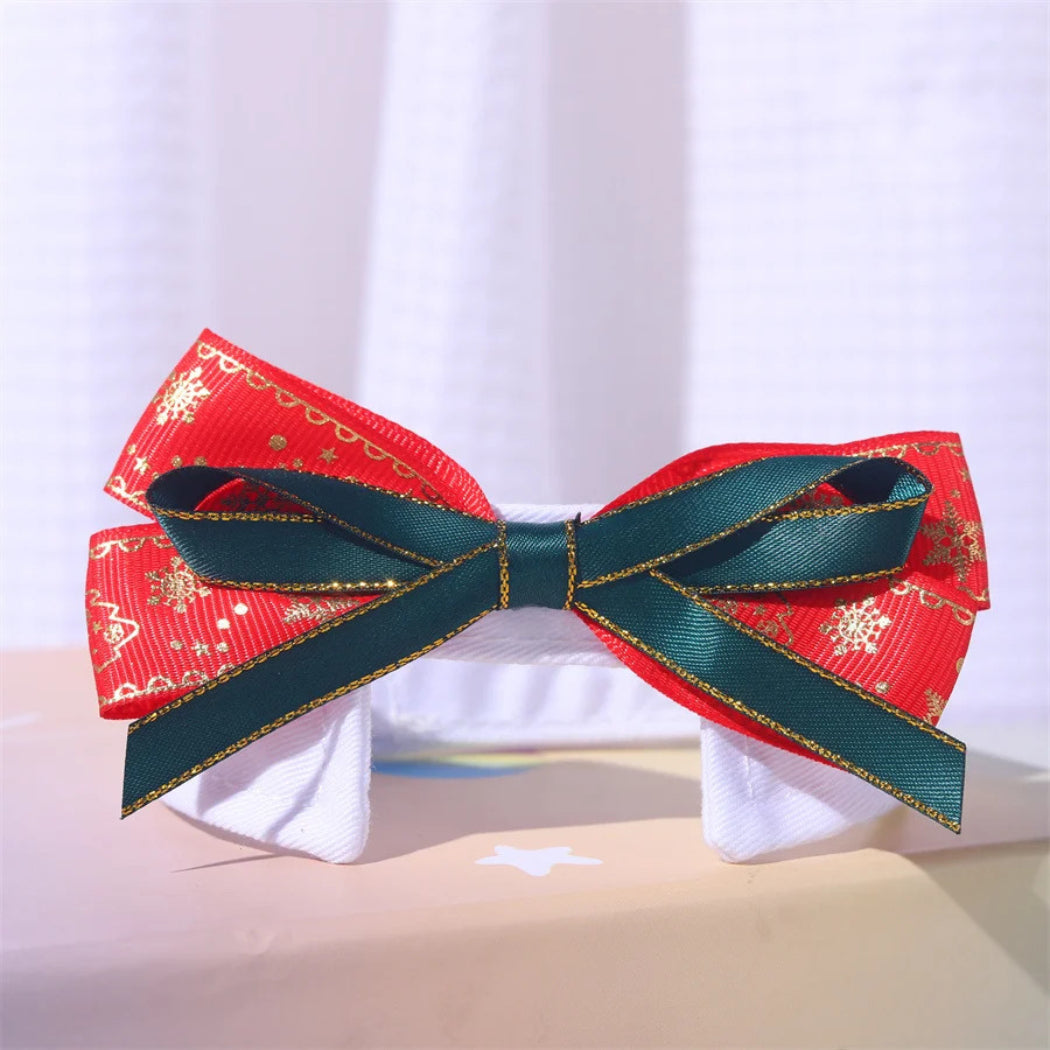 Mokka - Christmas Layered Ribbon Bow Pet Collar