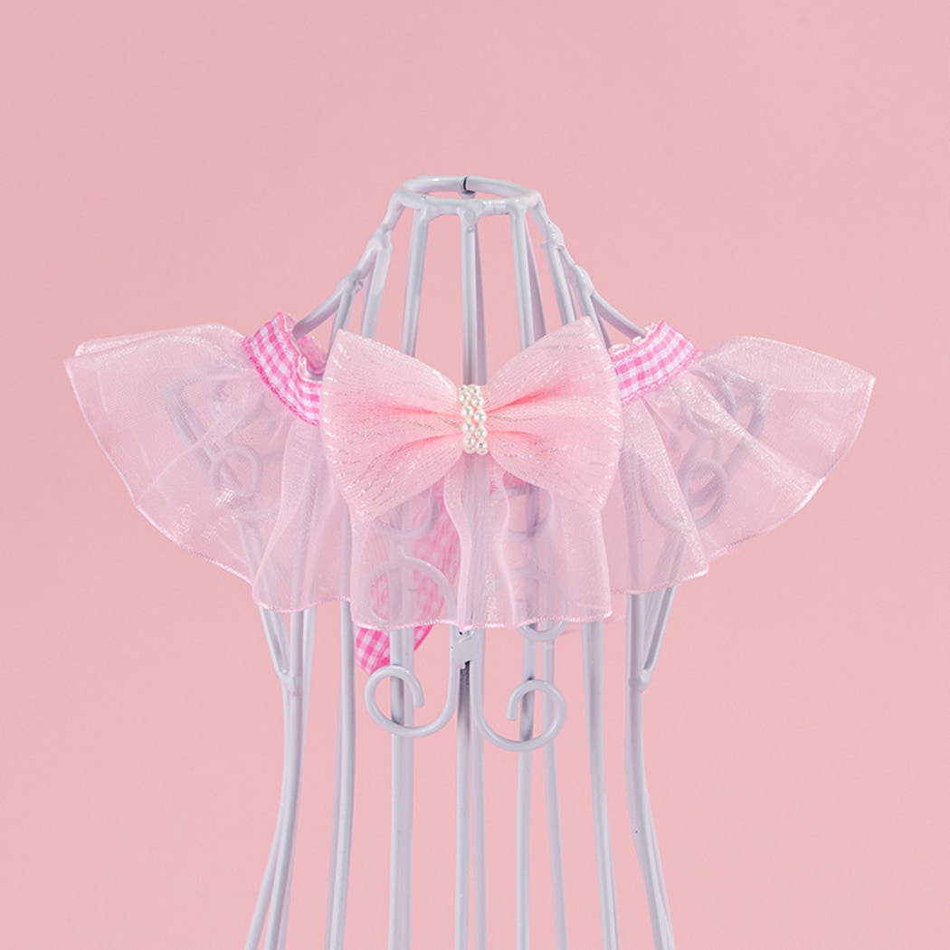 Mokka - Sheer Ruffled Bow Cat Collar