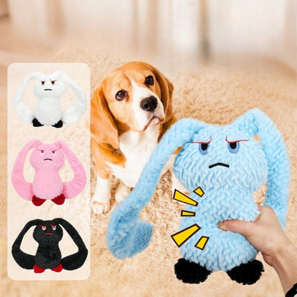 Close-up of Petkin Funny Plush Tug Dog Toy showing soft plush texture