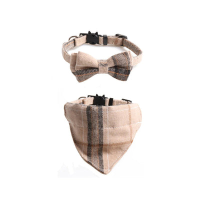 Mokka - Floral Print Panel Cat Collar Set