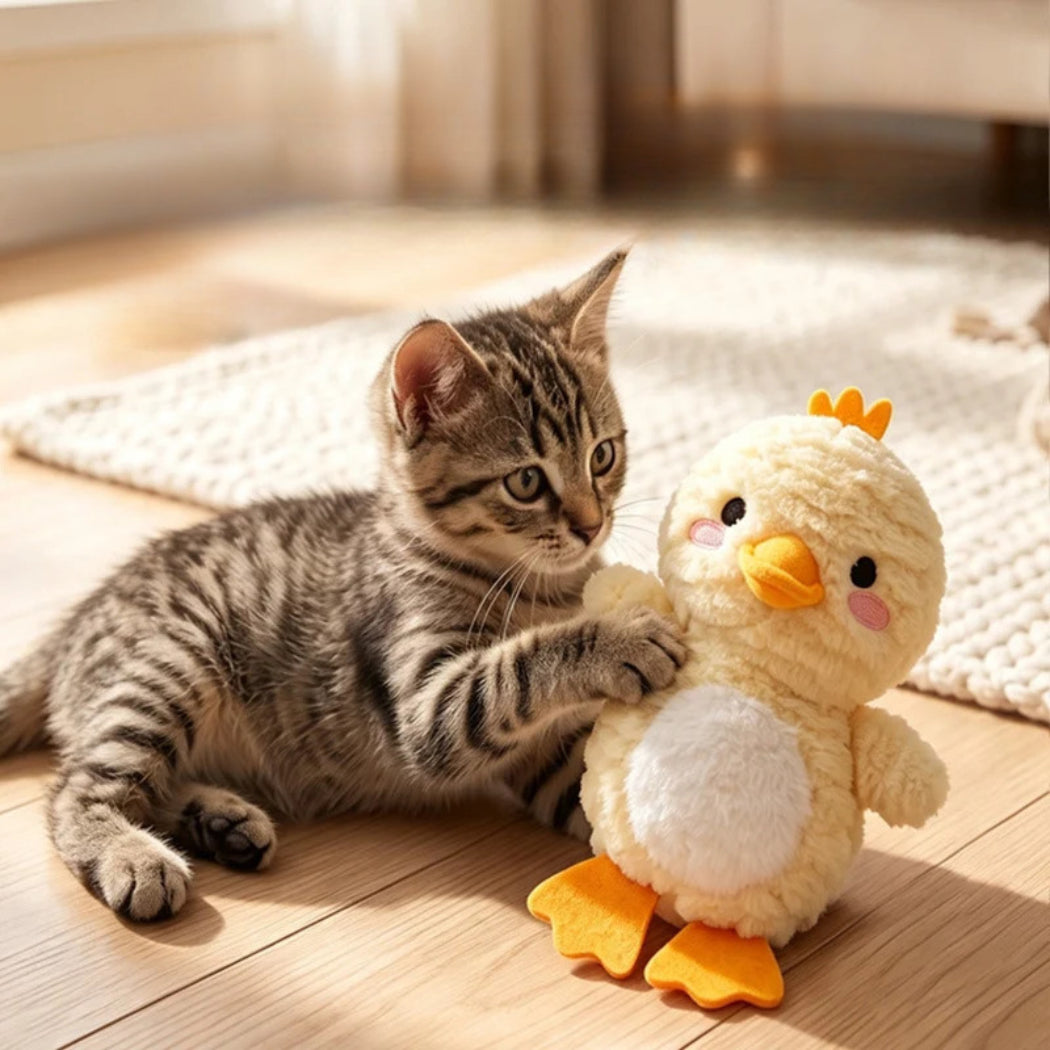 Petkin Plush Duck Cat Toy for Play