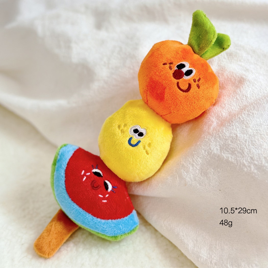 Petkin - Playful Fruit Skewer Crinkle Plush Dog Toy