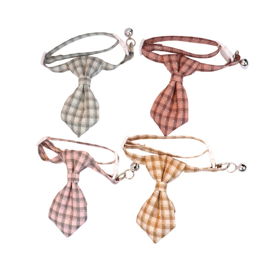 Mokka - British Style Plaid Bow Tie Cat Collar
