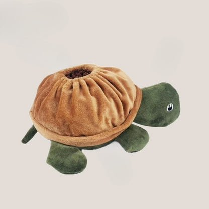 Top view of Snuffy animal snuffle toy highlighting layered fabric design