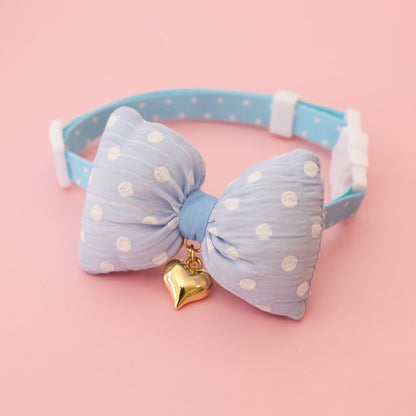 Mokka - Plaid or Polka Dot Bow Bell Pet Collar