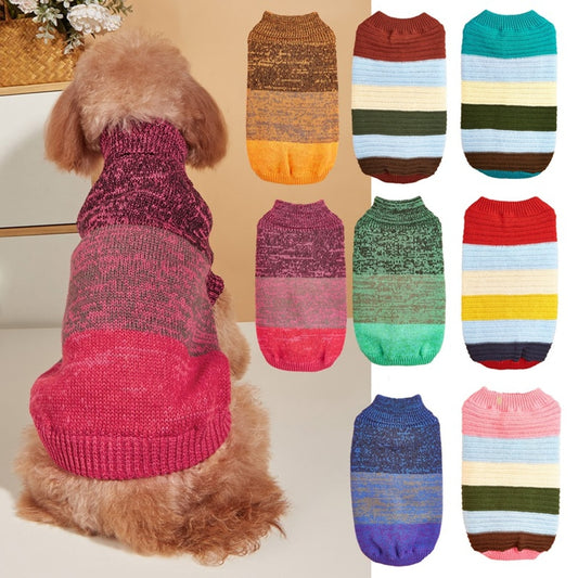 Ozzie - Striped Knit-Style Pet Pullover Dog Sweater