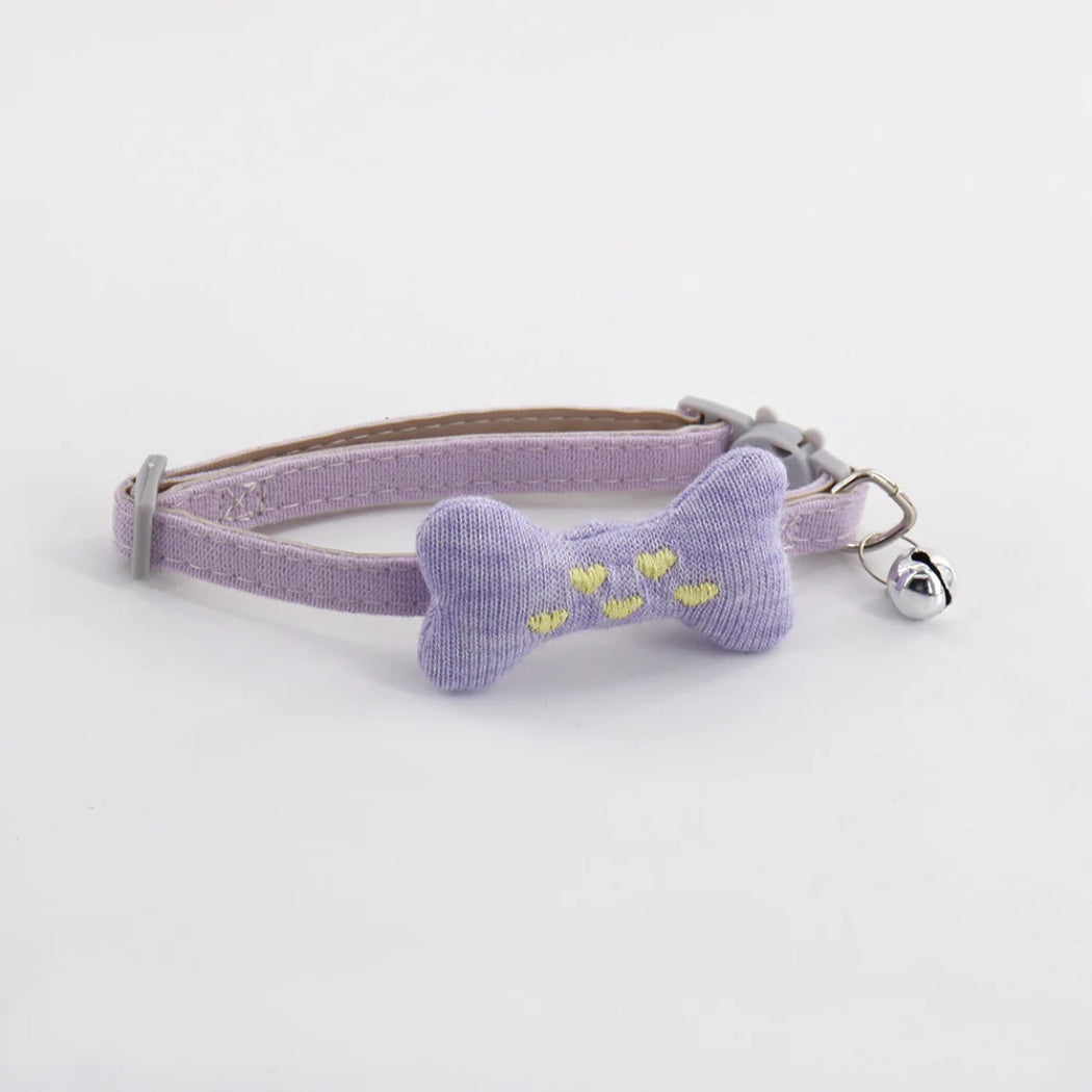 Mokka - Purple Bone Cat Collar with Bell