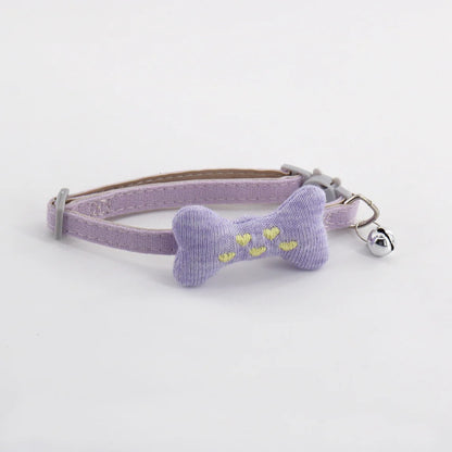 Mokka - Purple Bone Cat Collar with Bell
