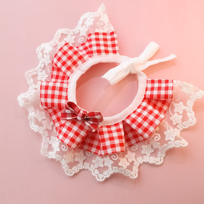 Mokka - Plaid Cherry Polka Dot Cat Collar