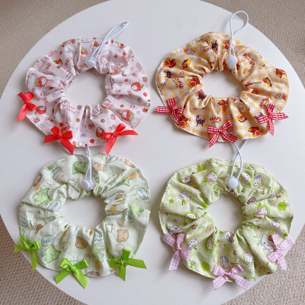 Mokka - Ruched Patterned Bow Pet Neckwear