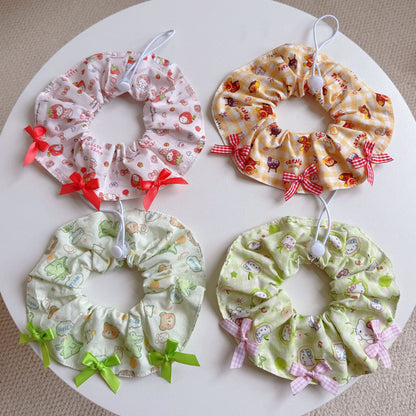 Mokka - Ruched Patterned Bow Pet Neckwear