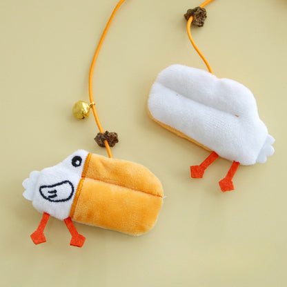 Moo - Hanging Chicken Plush Cat Toy with Bell