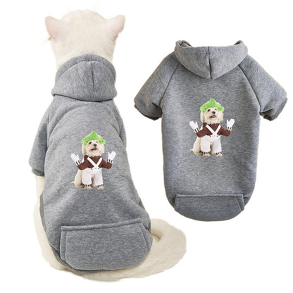 Ozzie - Cartoon Print Hooded Pet Sweatshirt