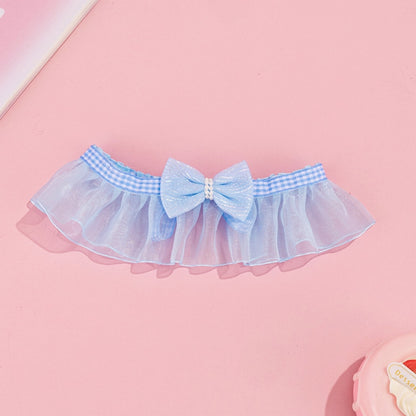 Mokka - Sheer Ruffled Bow Cat Collar