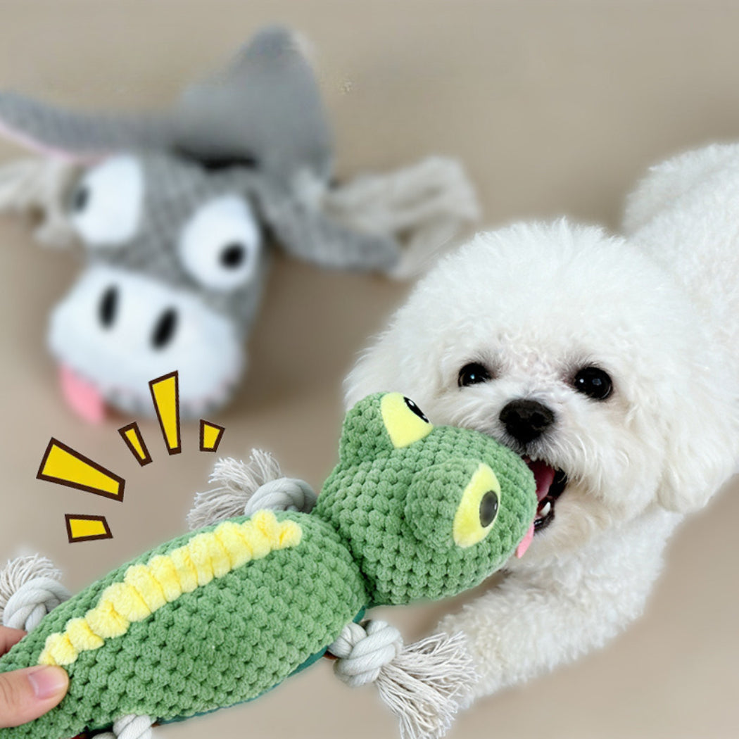 Petkin - Elongated Animal Character Plush Dog Toy