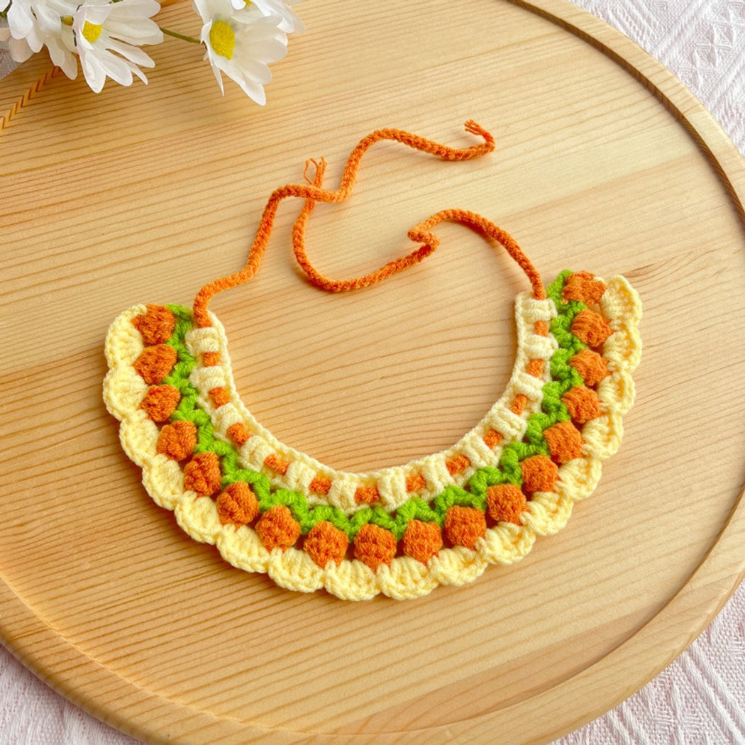 Mokka - Sunflower Crochet Tie-On Cat Collar