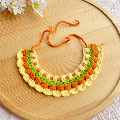 Mokka - Sunflower Crochet Tie-On Cat Collar