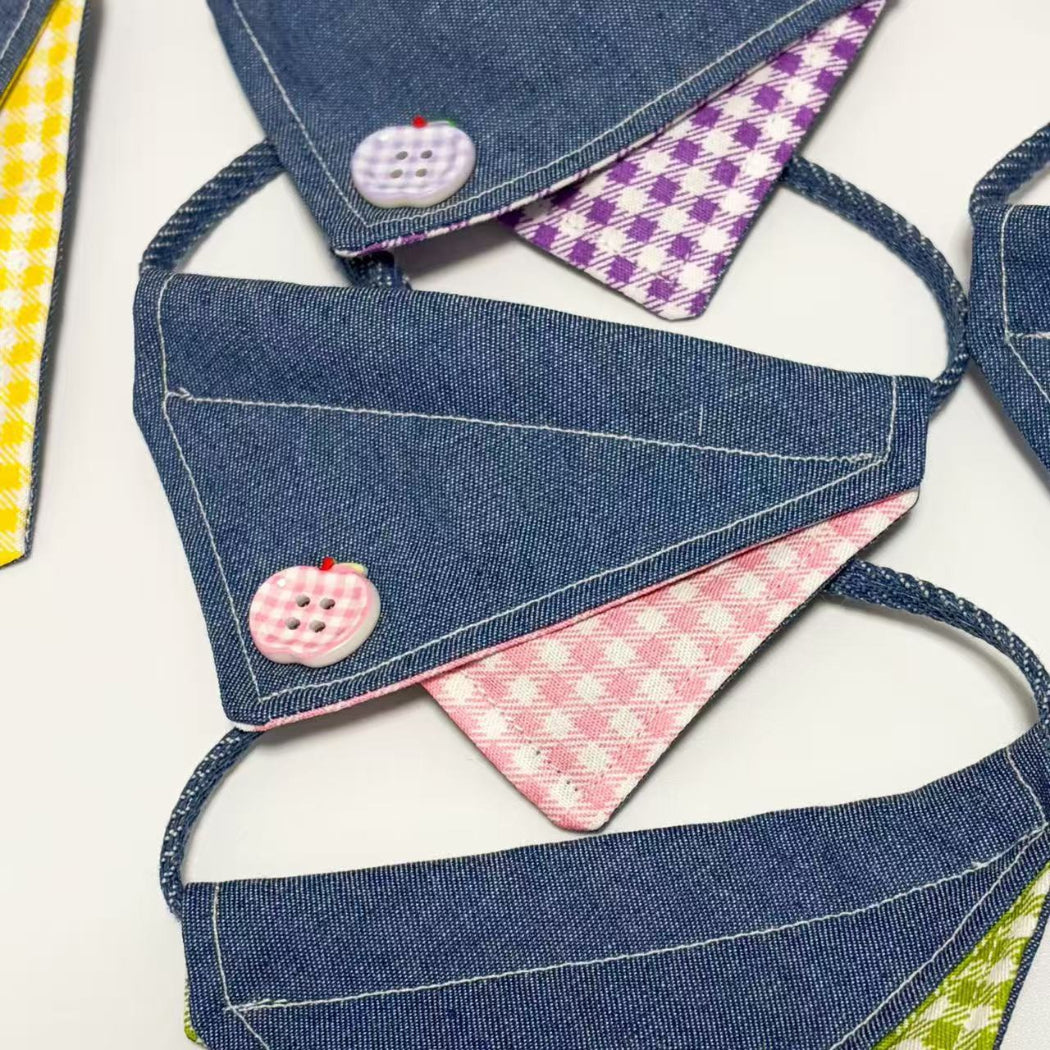 Mokka - Layered Gingham Bandana Pet Neckwear