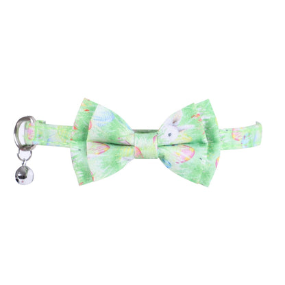Mokka - Rabbit Print Bow Detail Pet Cat Collar