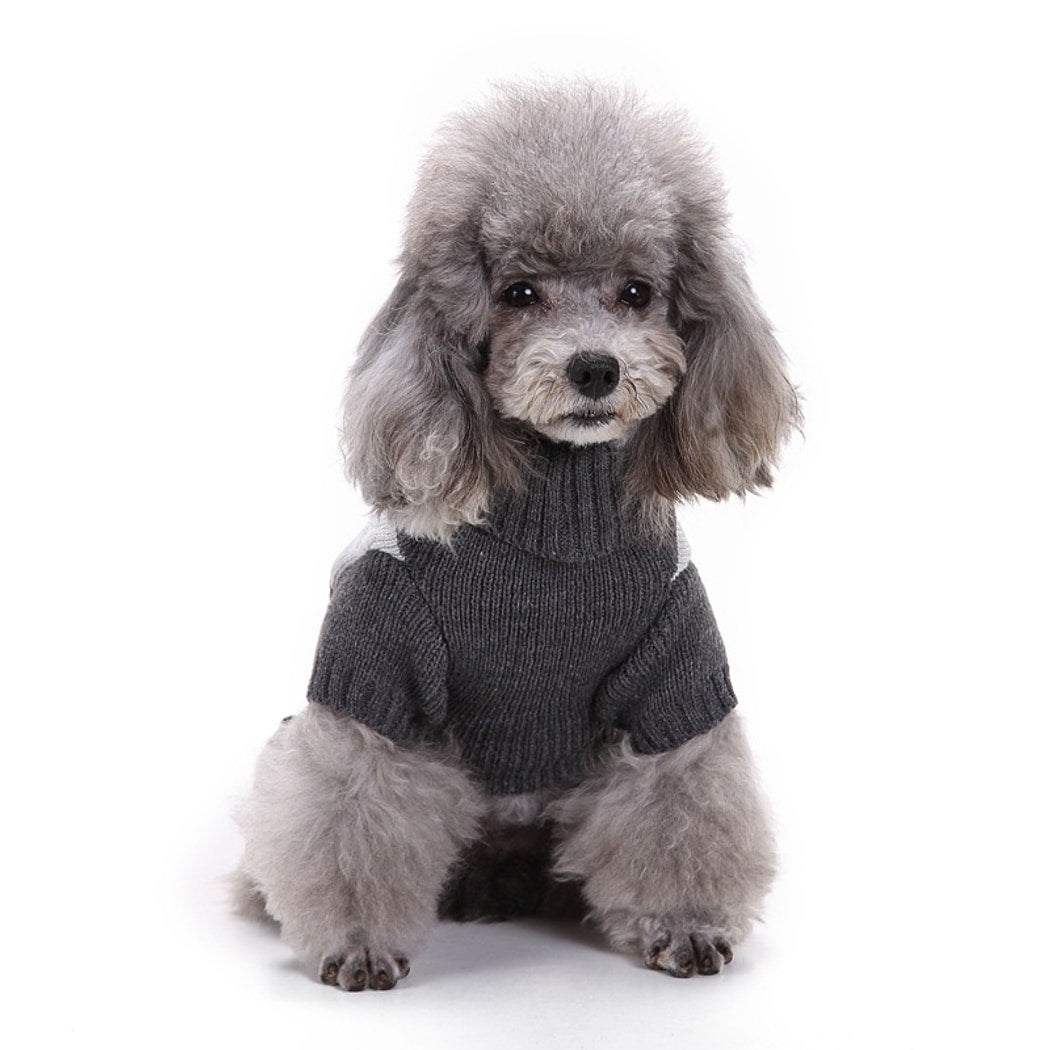 Ozzie - Classic Snowflake Knit Look Dog Sweater
