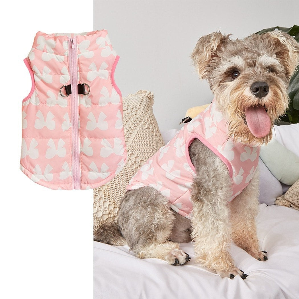 Ozzie - Bow Print Dog Vest With Leash Hole