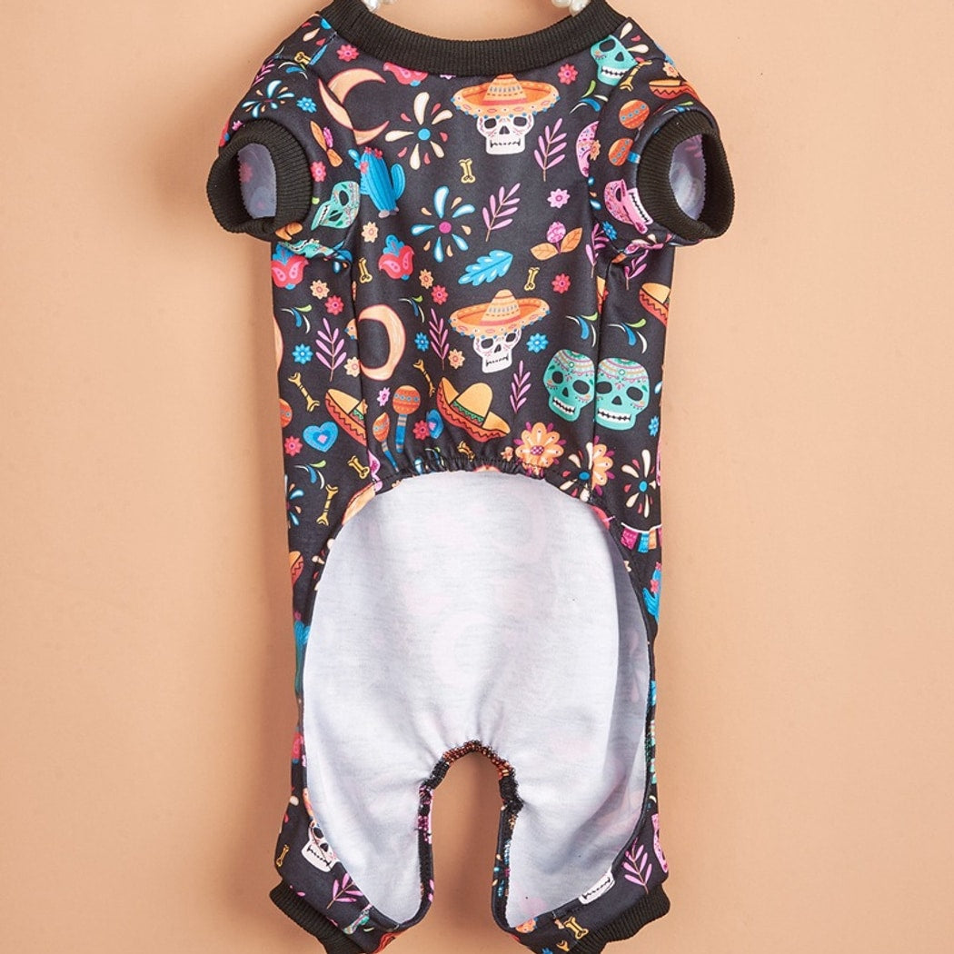Halloweek - Halloween Skeleton Print Dog Jumpsuit