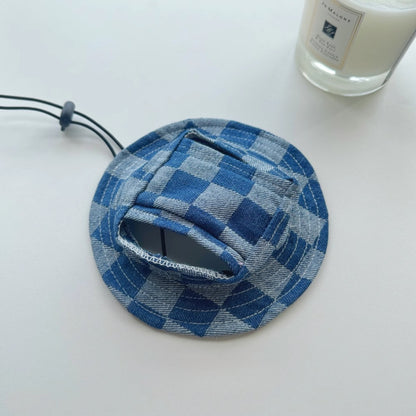 Ozzie -  Denim Plaid Pet Hat