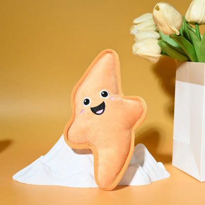 Petkin Orange Star Plush Dog Toy