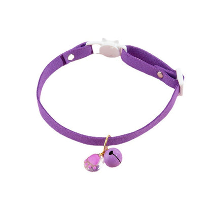 Mokka - Paw Charm Bell Accent Solid Cat Collar