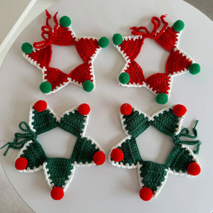 Mokka - Christmas Star Crochet Cat Collar